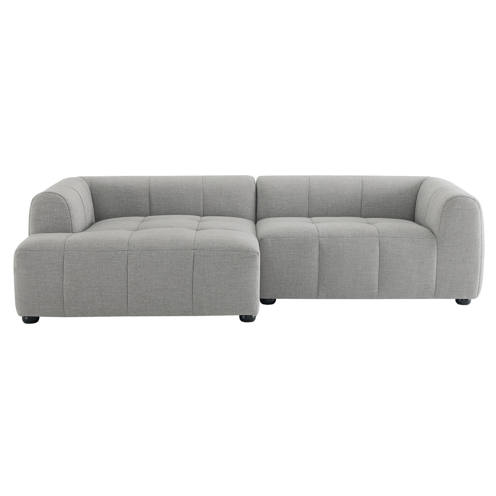 Liana Left-Facing Upholstered Fabric Modular Sofa with Chaise - Pewter