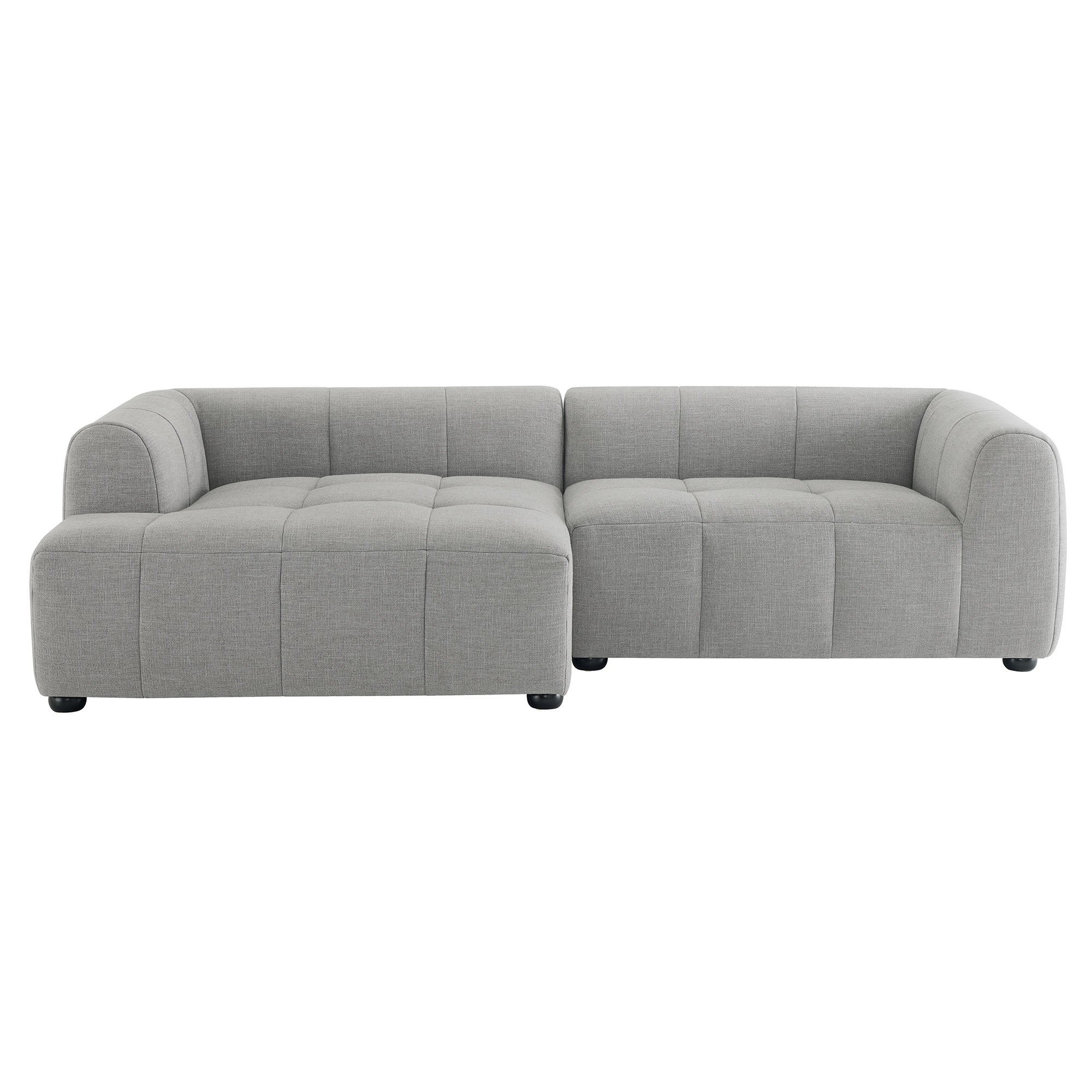 Liana Left-Facing Upholstered Fabric Modular Sofa with Chaise - Pewter