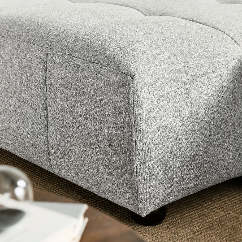 Liana Left-Facing Upholstered Fabric Modular Sofa with Chaise - Pewter