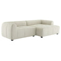 Liana Right-Facing Upholstered Fabric Modular Sofa with Chaise - Linen