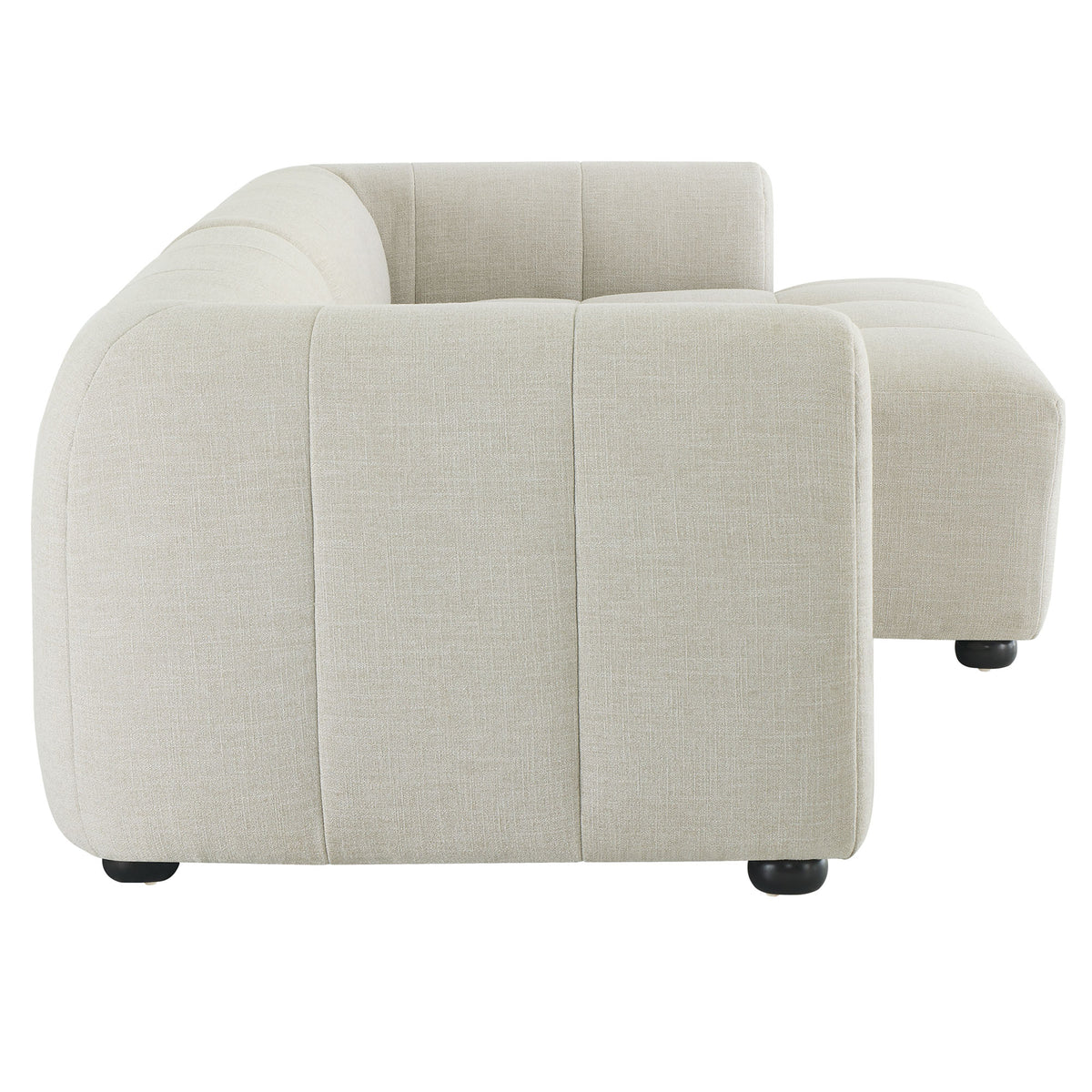 Liana Right-Facing Upholstered Fabric Modular Sofa with Chaise - Linen