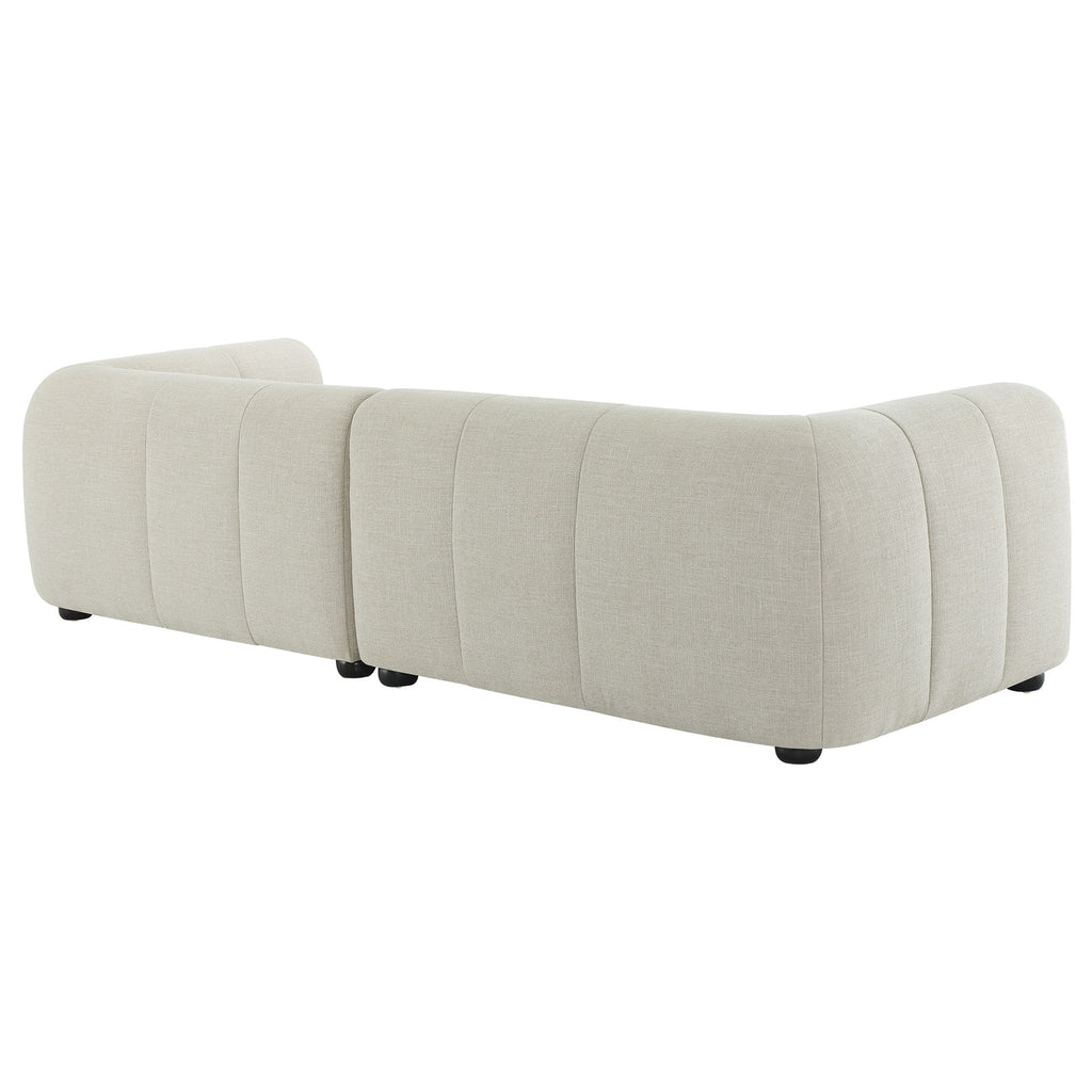 Liana Right-Facing Upholstered Fabric Modular Sofa with Chaise - Linen