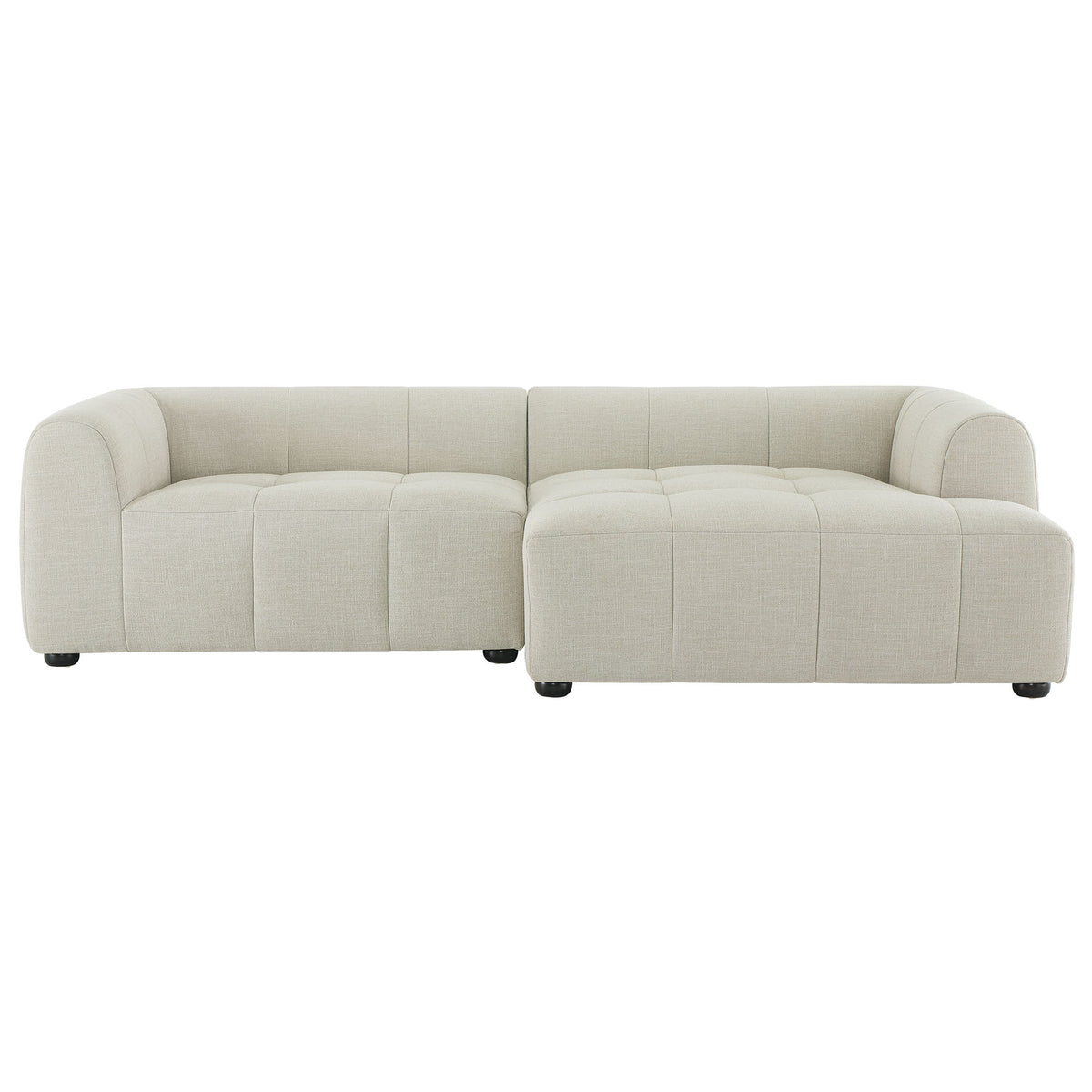 Liana Right-Facing Upholstered Fabric Modular Sofa with Chaise - Linen