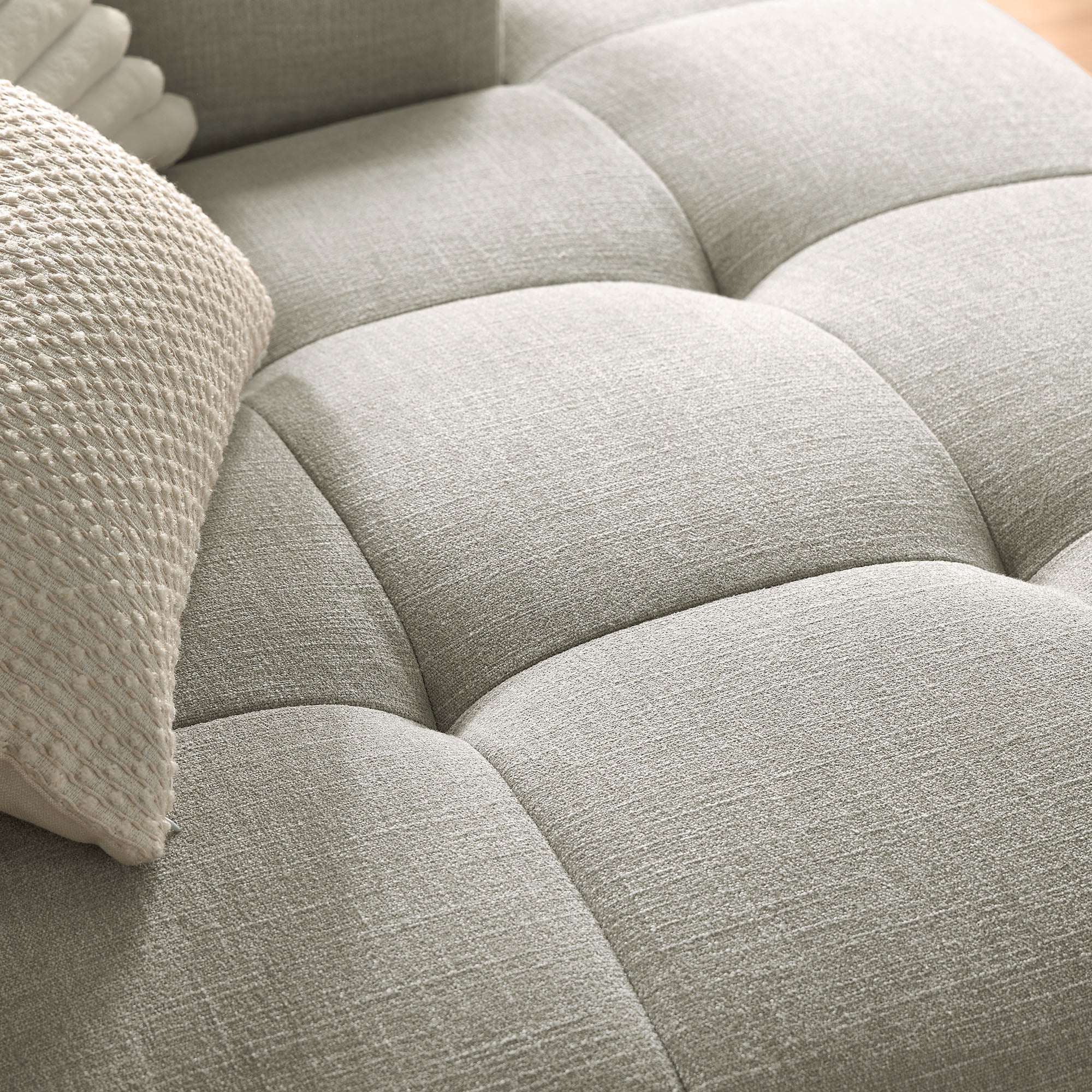Liana Right-Facing Upholstered Fabric Modular Sofa with Chaise - Linen