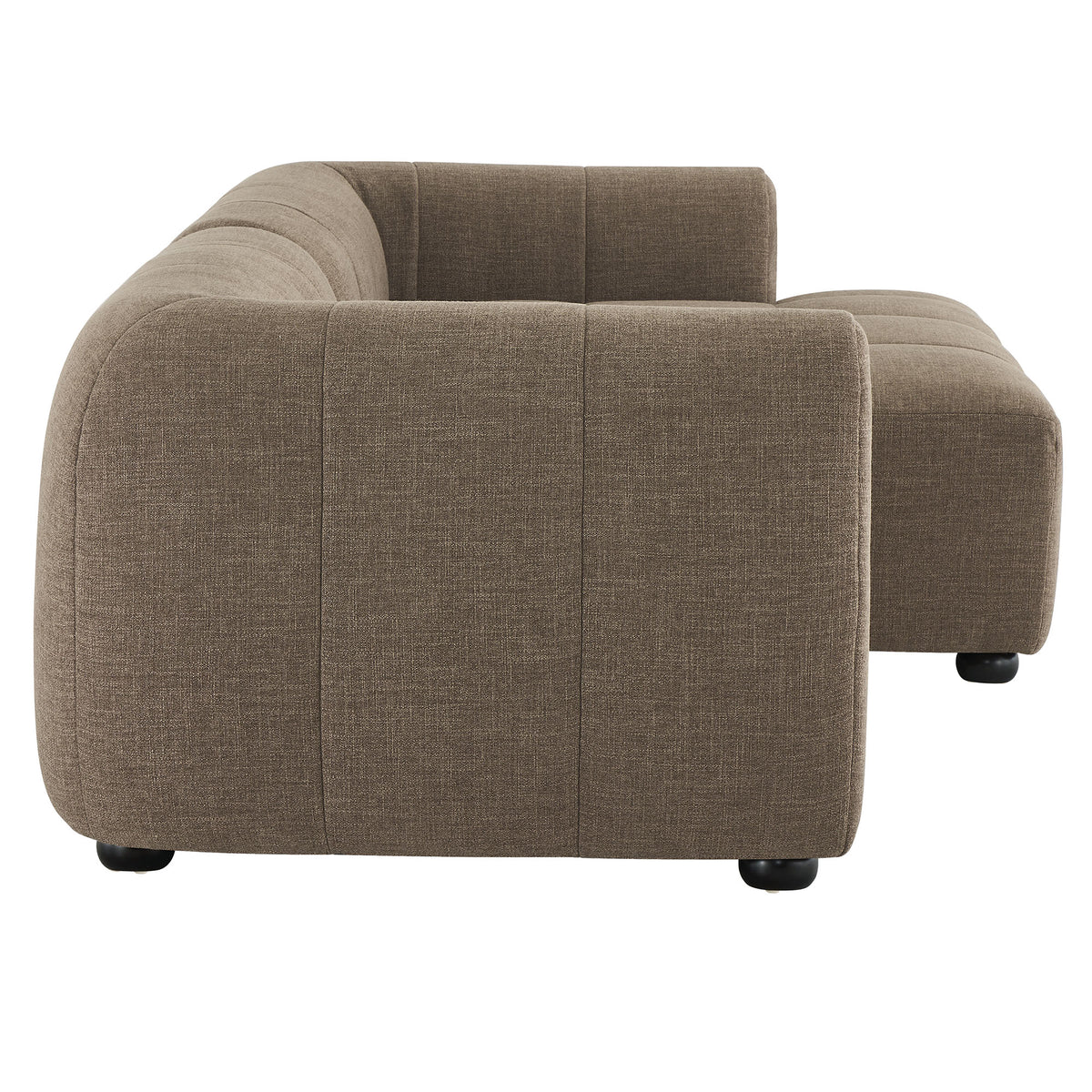 Liana Right-Facing Upholstered Fabric Modular Sofa with Chaise - Mocha