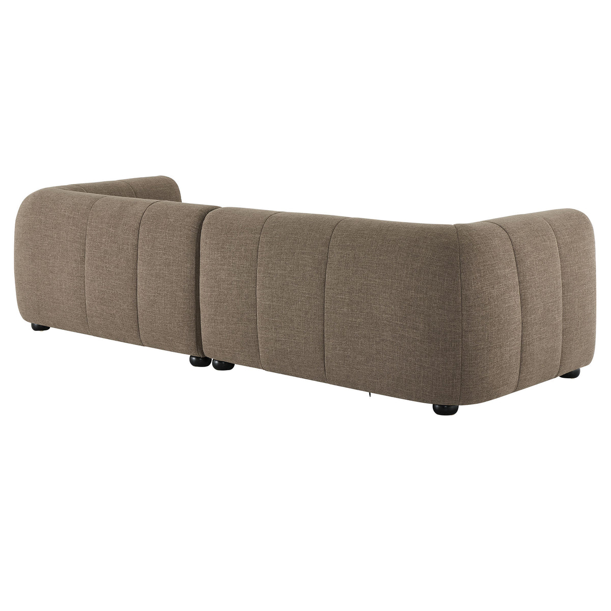 Liana Right-Facing Upholstered Fabric Modular Sofa with Chaise - Mocha