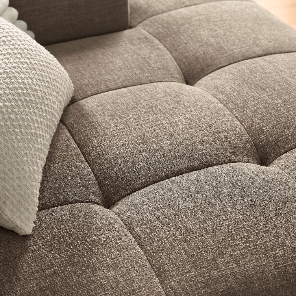 Liana Right-Facing Upholstered Fabric Modular Sofa with Chaise - Mocha