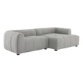 Liana Right-Facing Upholstered Fabric Modular Sofa with Chaise - Pewter