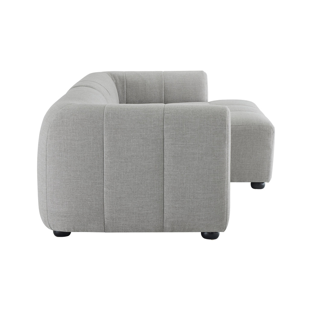 Liana Right-Facing Upholstered Fabric Modular Sofa with Chaise - Pewter