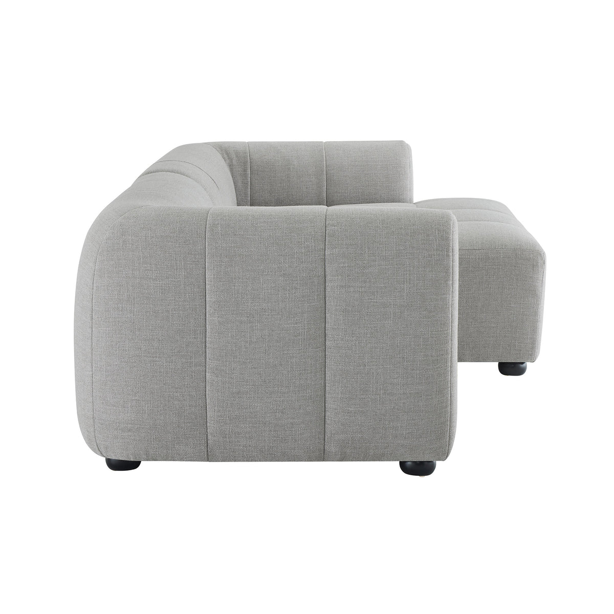 Liana Right-Facing Upholstered Fabric Modular Sofa with Chaise - Pewter