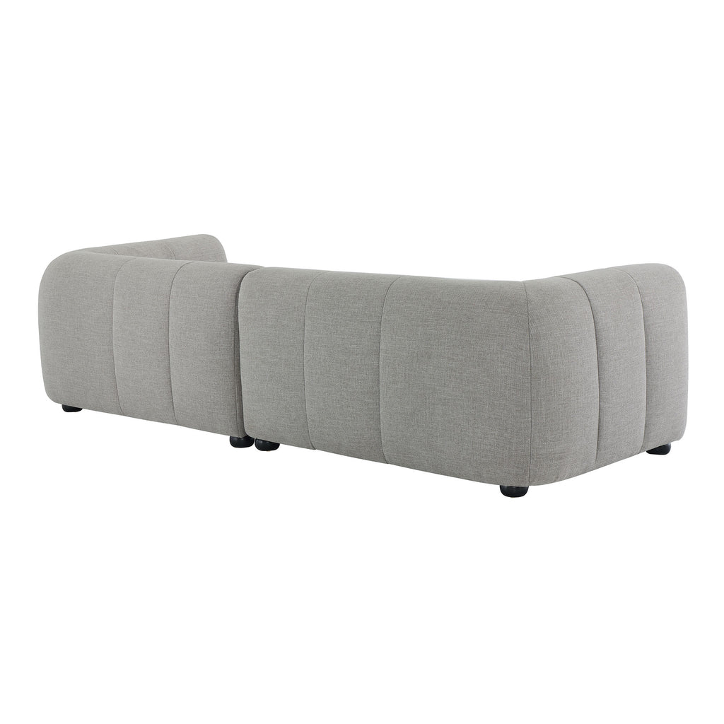 Liana Right-Facing Upholstered Fabric Modular Sofa with Chaise - Pewter