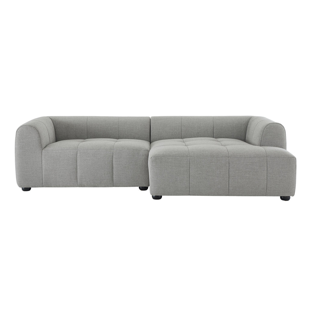Liana Right-Facing Upholstered Fabric Modular Sofa with Chaise - Pewter