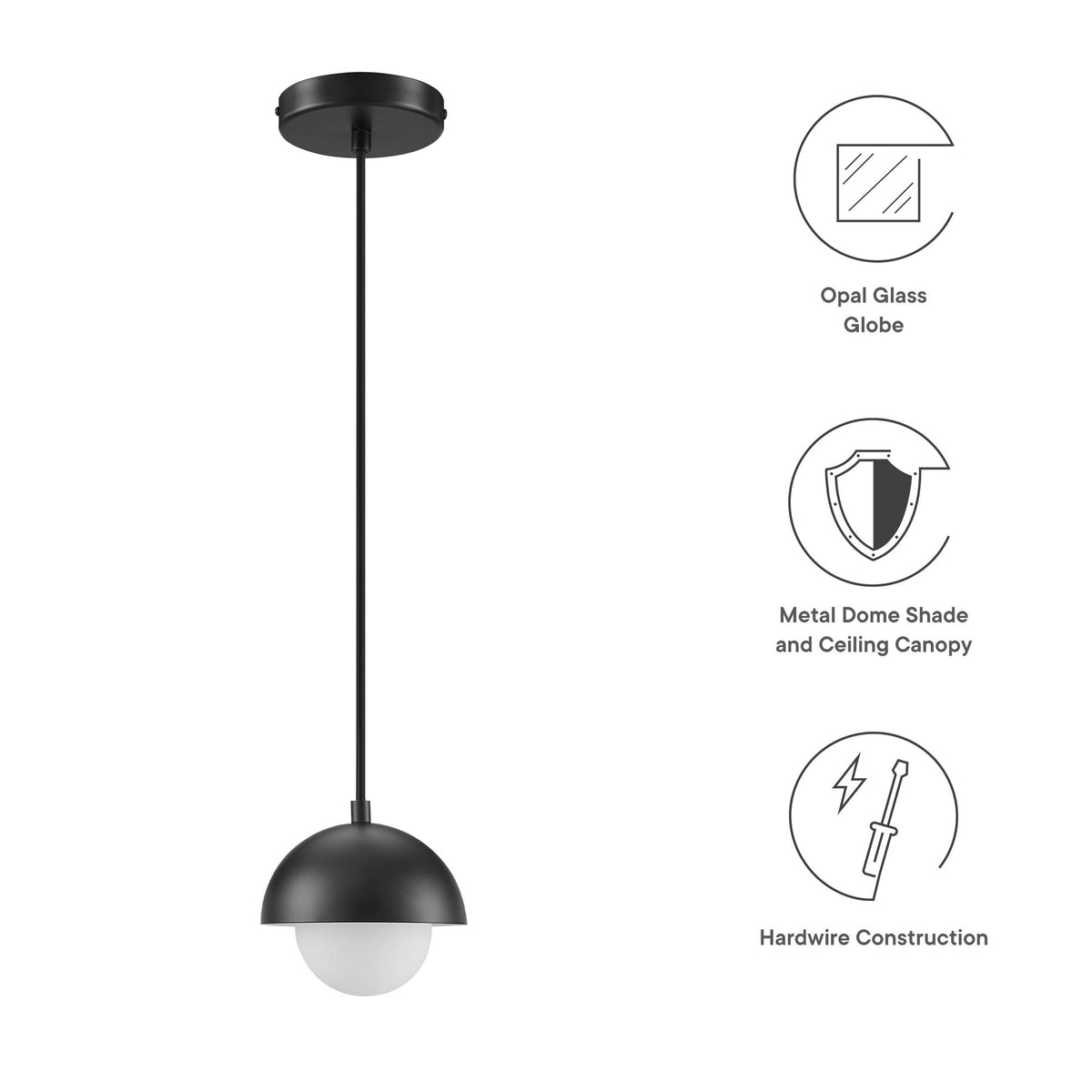 Eclipse Globe Pendant Light - Black