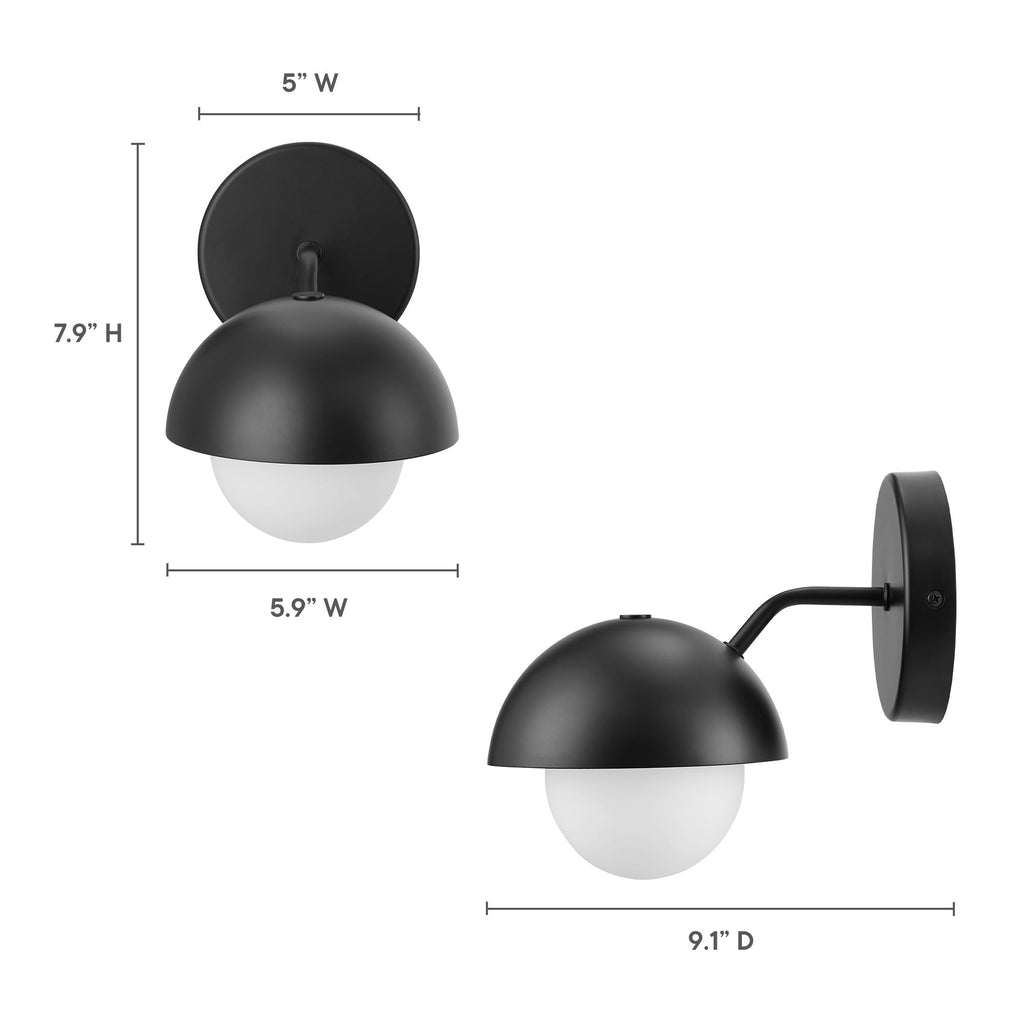 Eclipse Globe Wall Sconce - Black