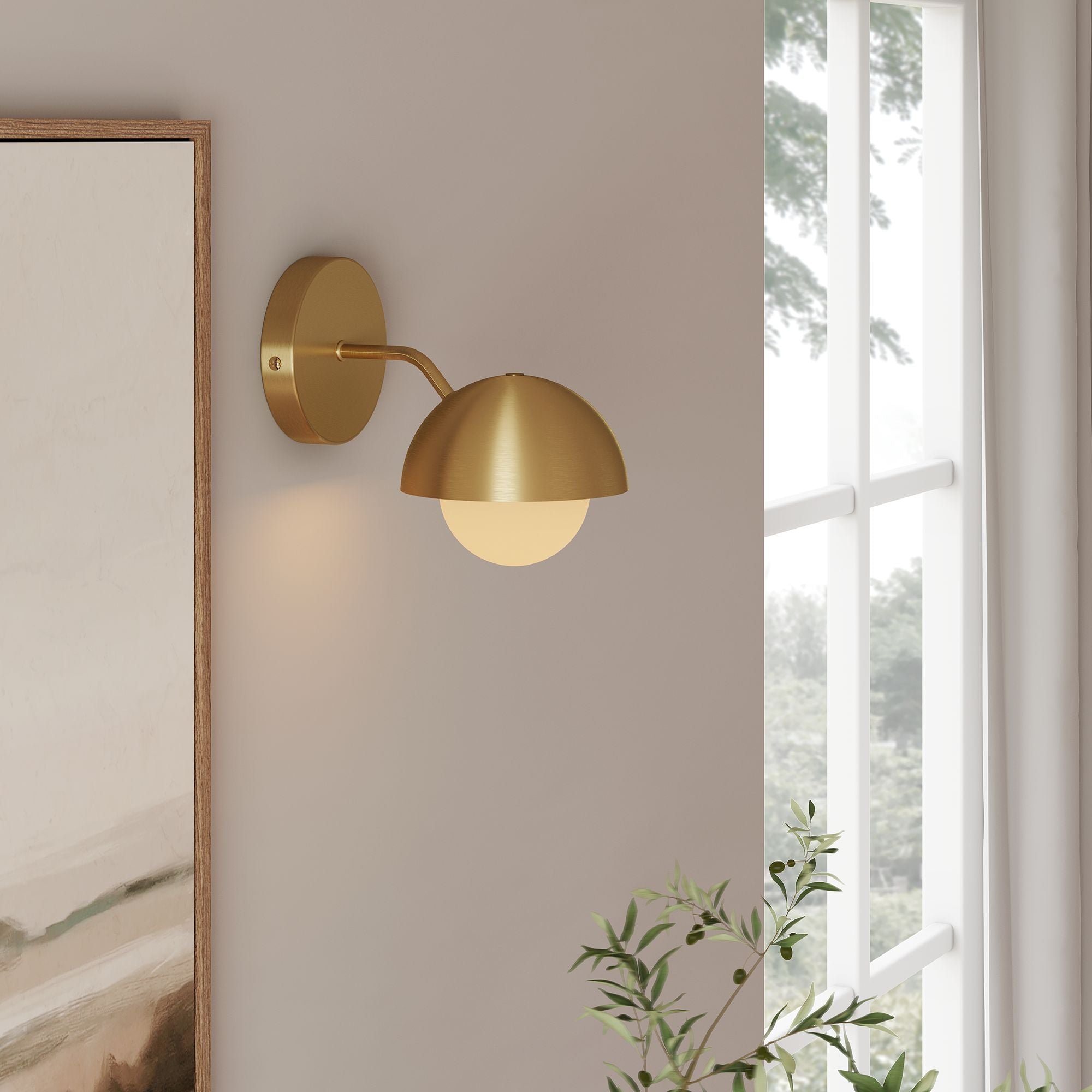 Eclipse Globe Wall Sconce - Brass