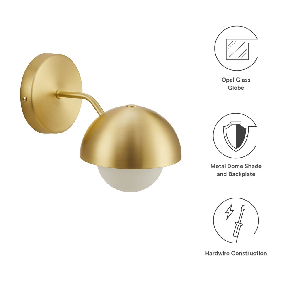 Eclipse Globe Wall Sconce - Brass