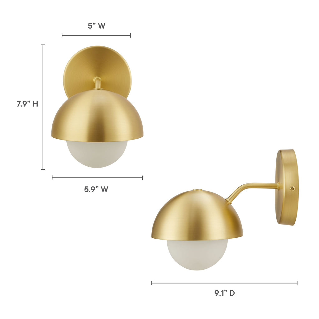 Eclipse Globe Wall Sconce - Brass