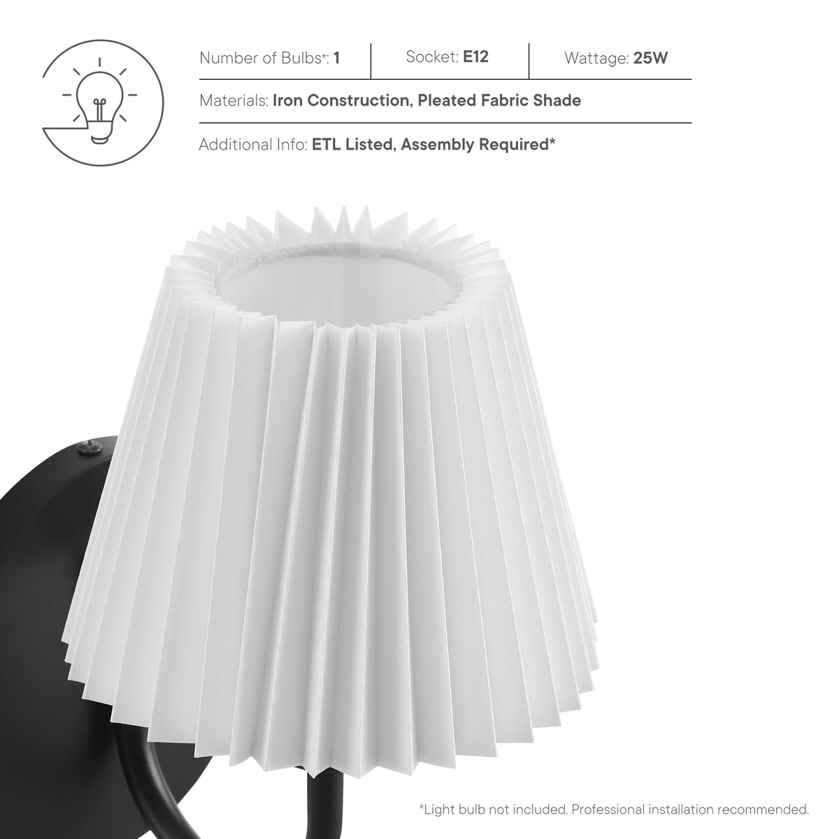 Wave Wall Sconce - Black