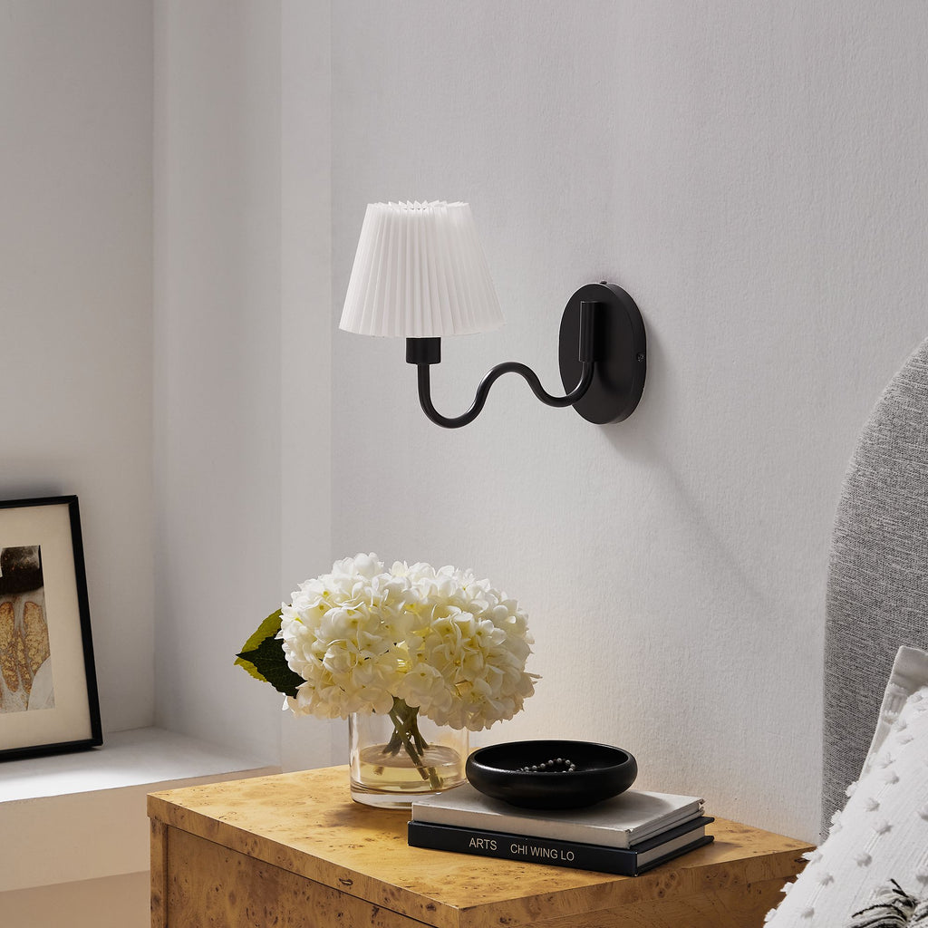 Wave Squiggle Arm Wall Sconce - Black