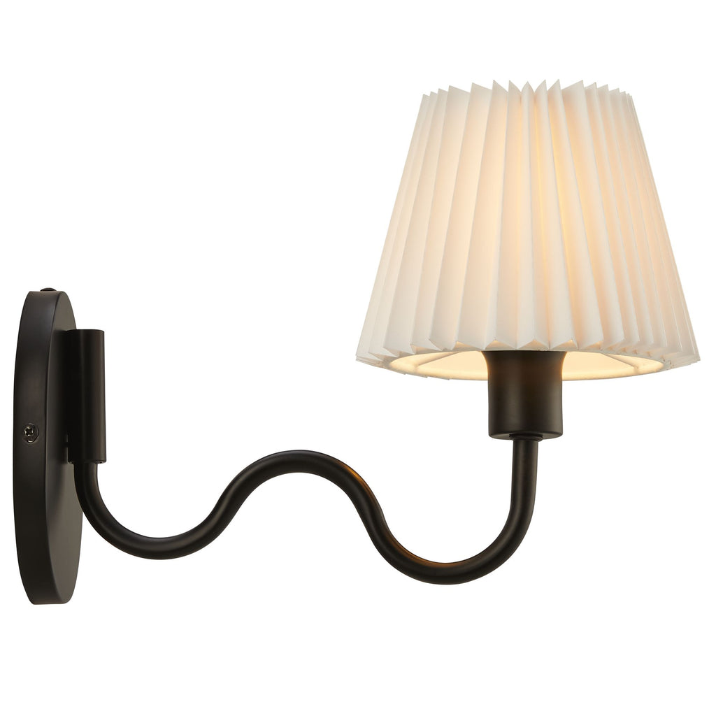 Wave Squiggle Arm Wall Sconce - Black