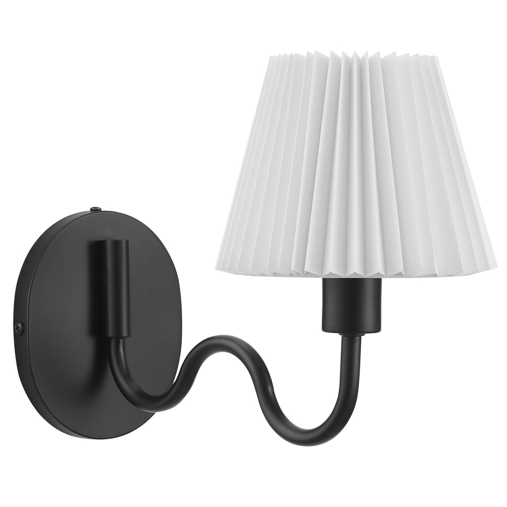 Wave Squiggle Arm Wall Sconce - Black