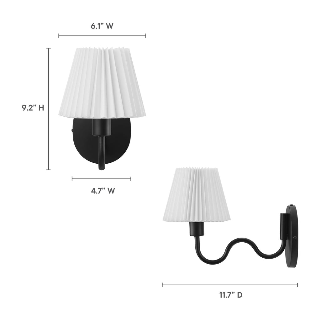 Wave Squiggle Arm Wall Sconce - Black
