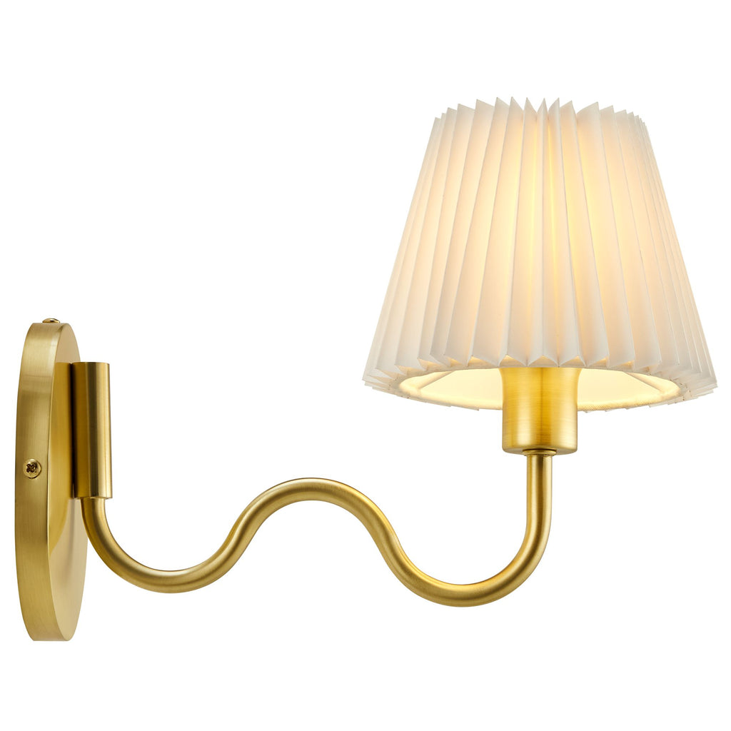 Wave Squiggle Arm Wall Sconce - Brass