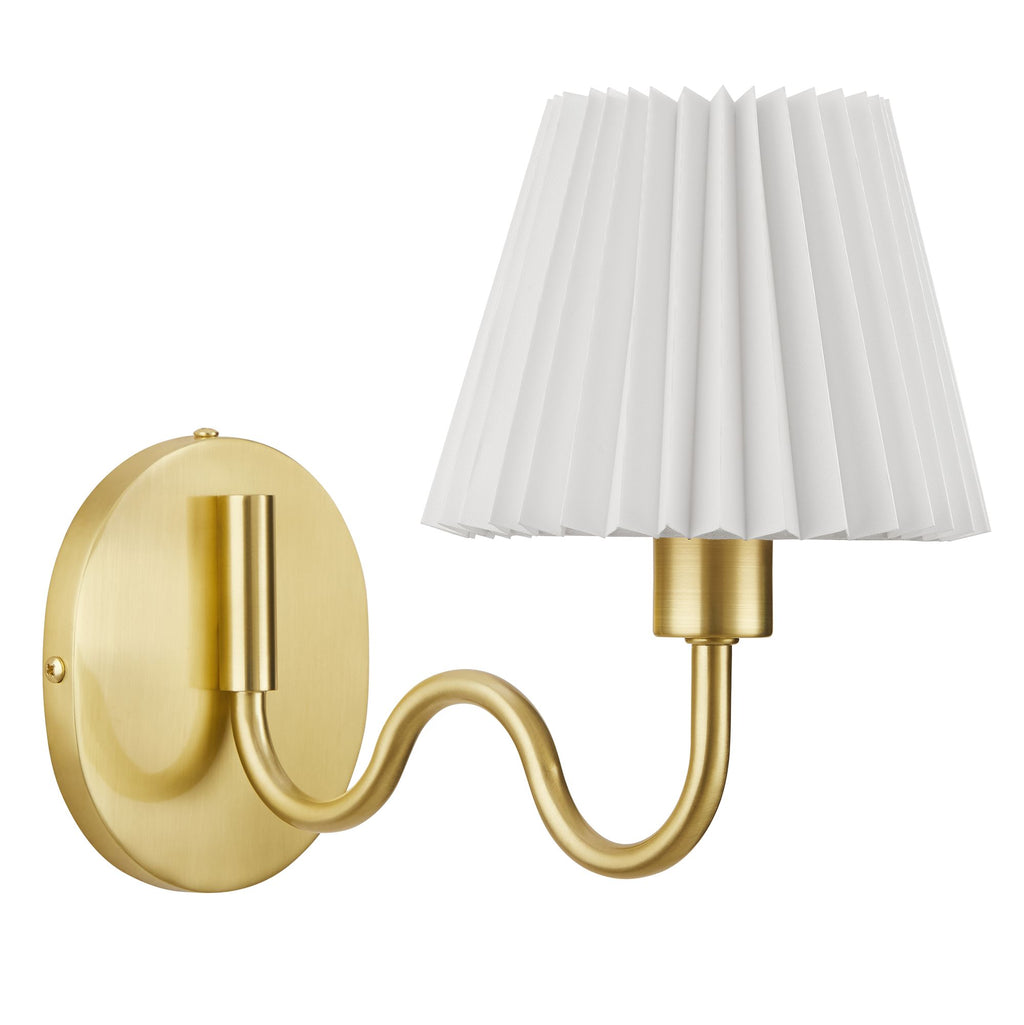 Wave Squiggle Arm Wall Sconce - Brass