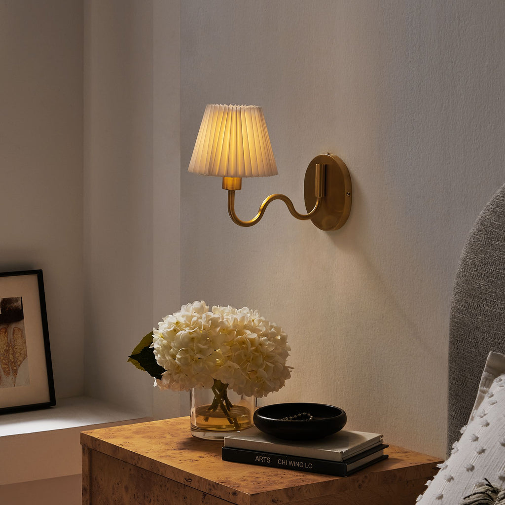 Wave Squiggle Arm Wall Sconce - Brass