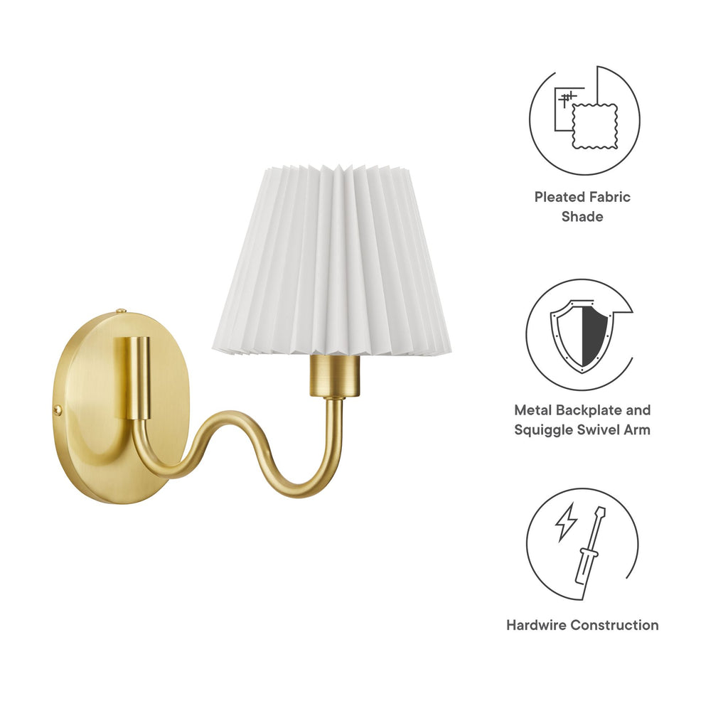 Wave Squiggle Arm Wall Sconce - Brass