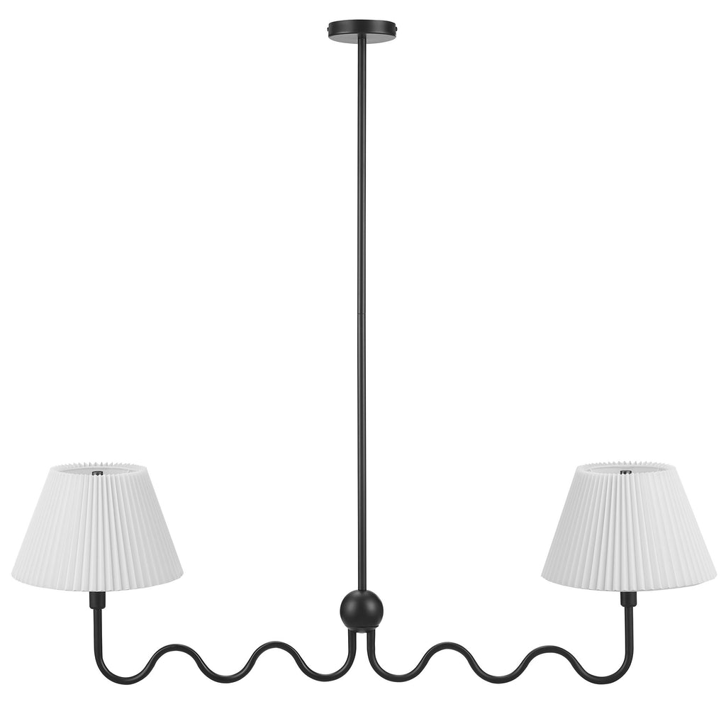 Wave Squiggle 2-Arm Pendant Light - Black