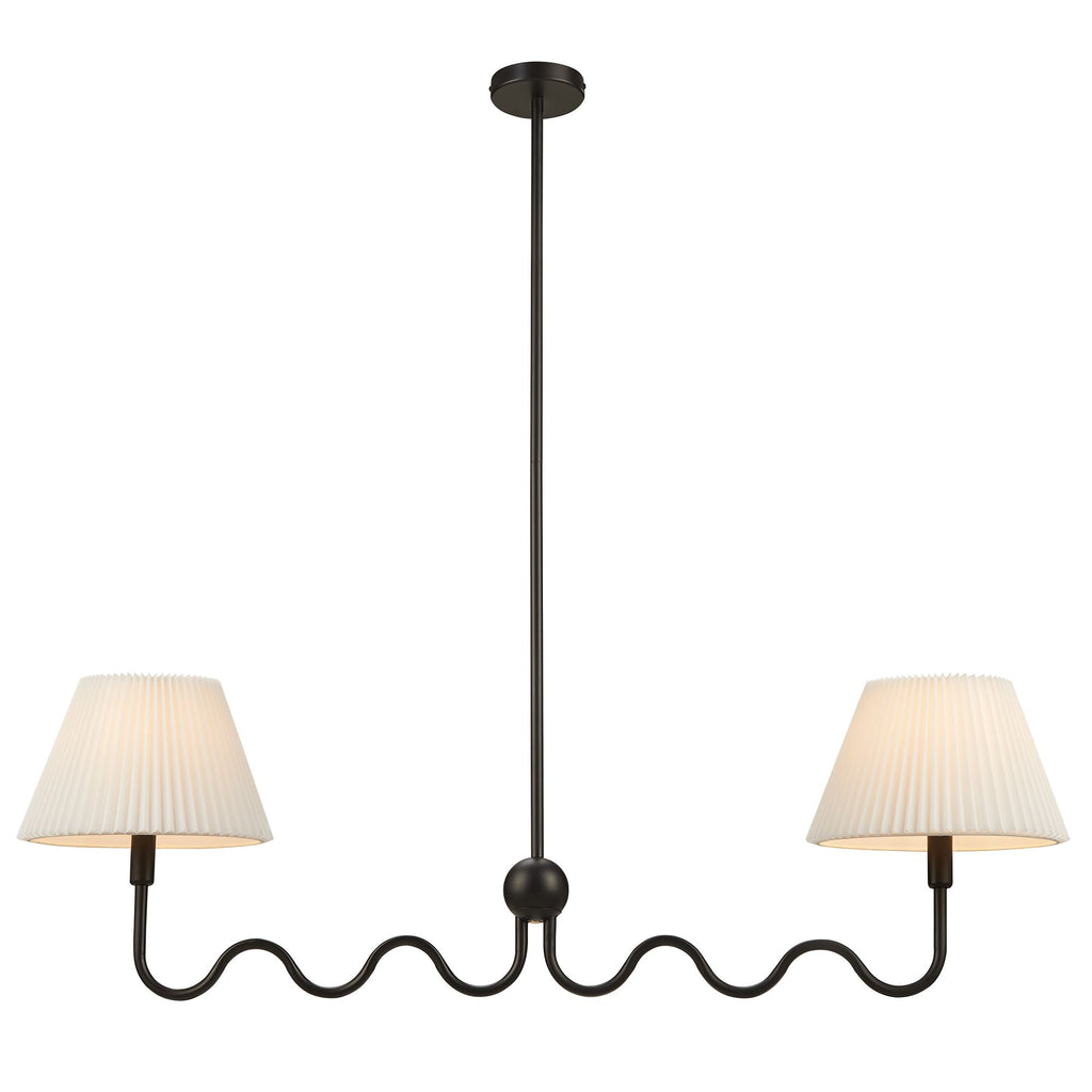 Wave Squiggle 2-Arm Pendant Light - Black