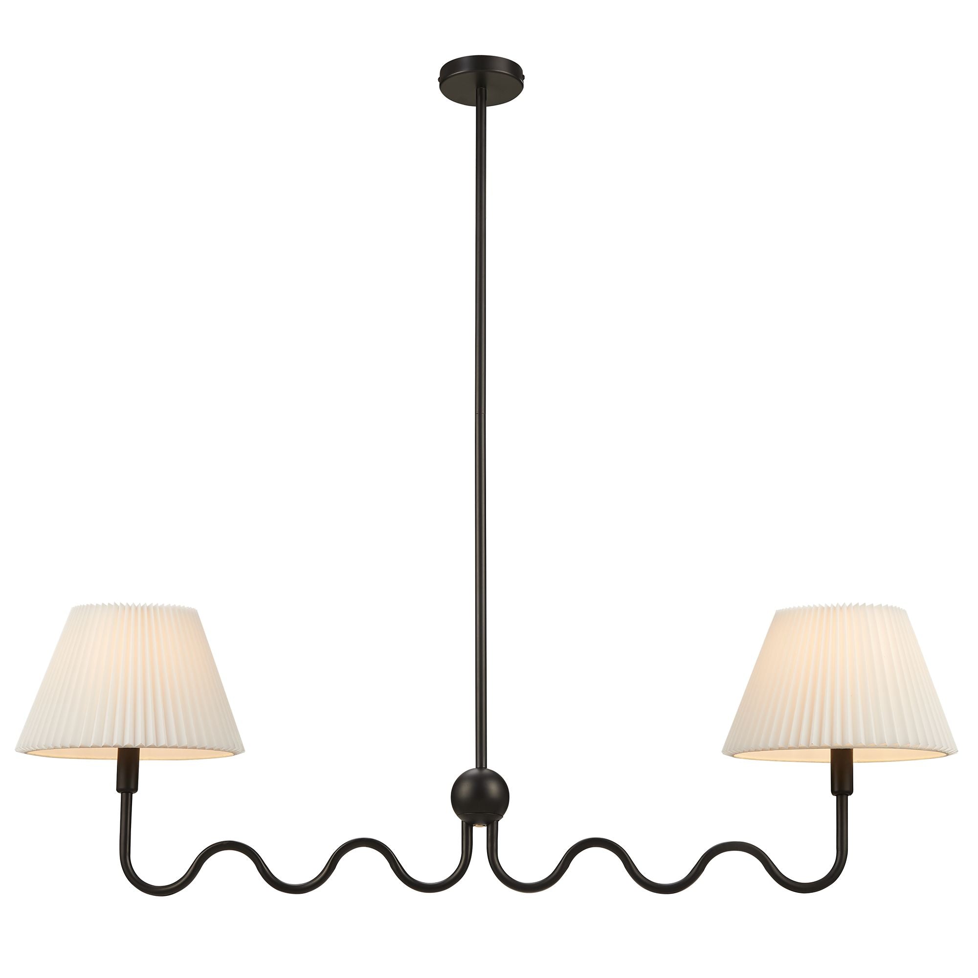 Wave Squiggle 2-Arm Pendant Light - Black