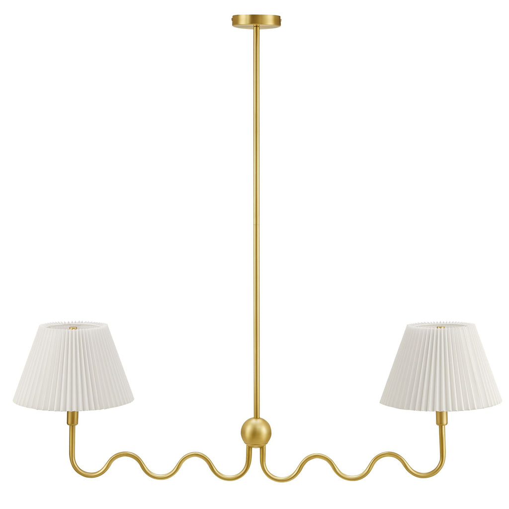 Wave Squiggle 2-Arm Pendant Light - Brass
