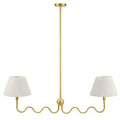 Wave Squiggle 2-Arm Pendant Light - Brass