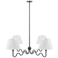 Wave Squiggle 4-Arm Pendant Light - Black