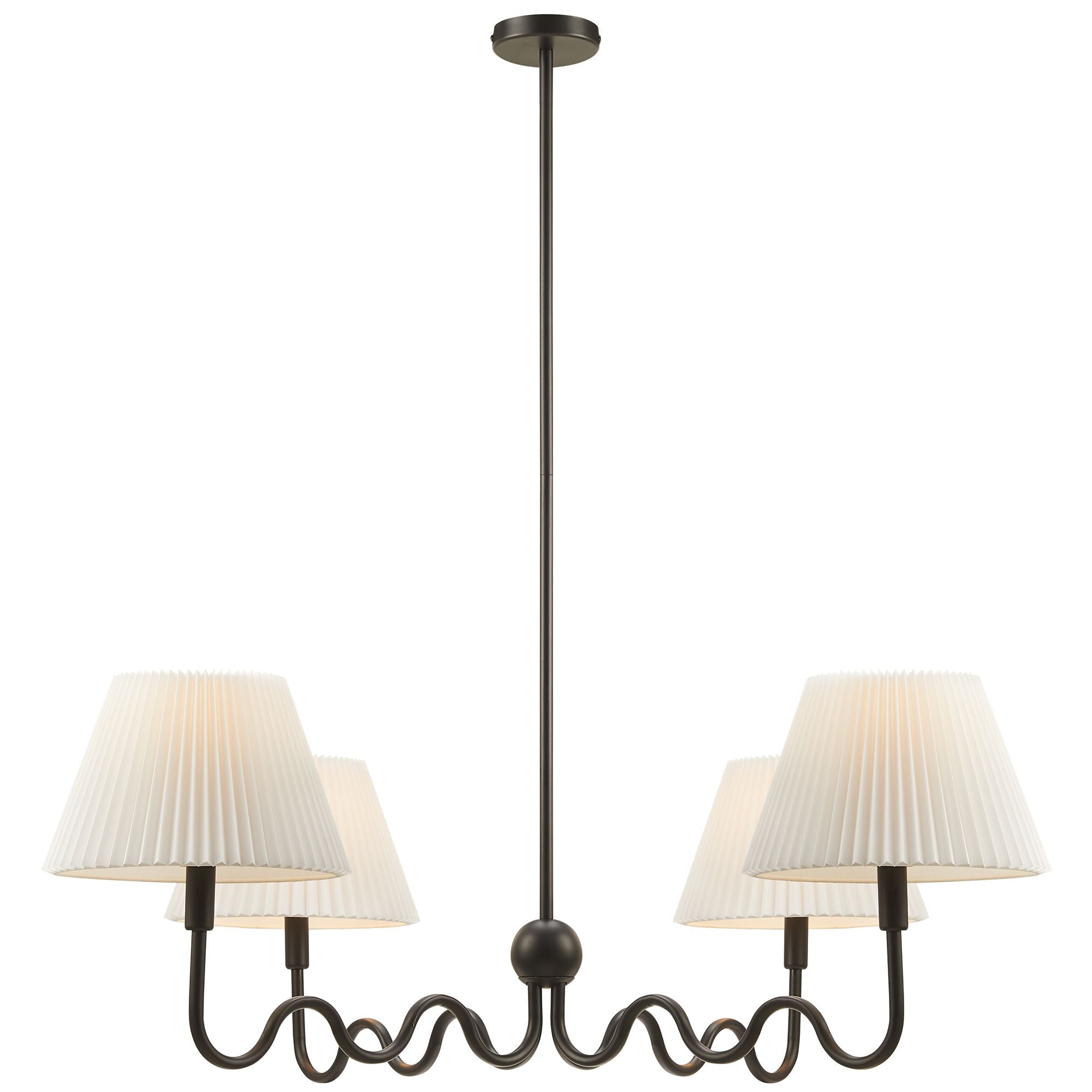Wave Squiggle 4-Arm Pendant Light - Black