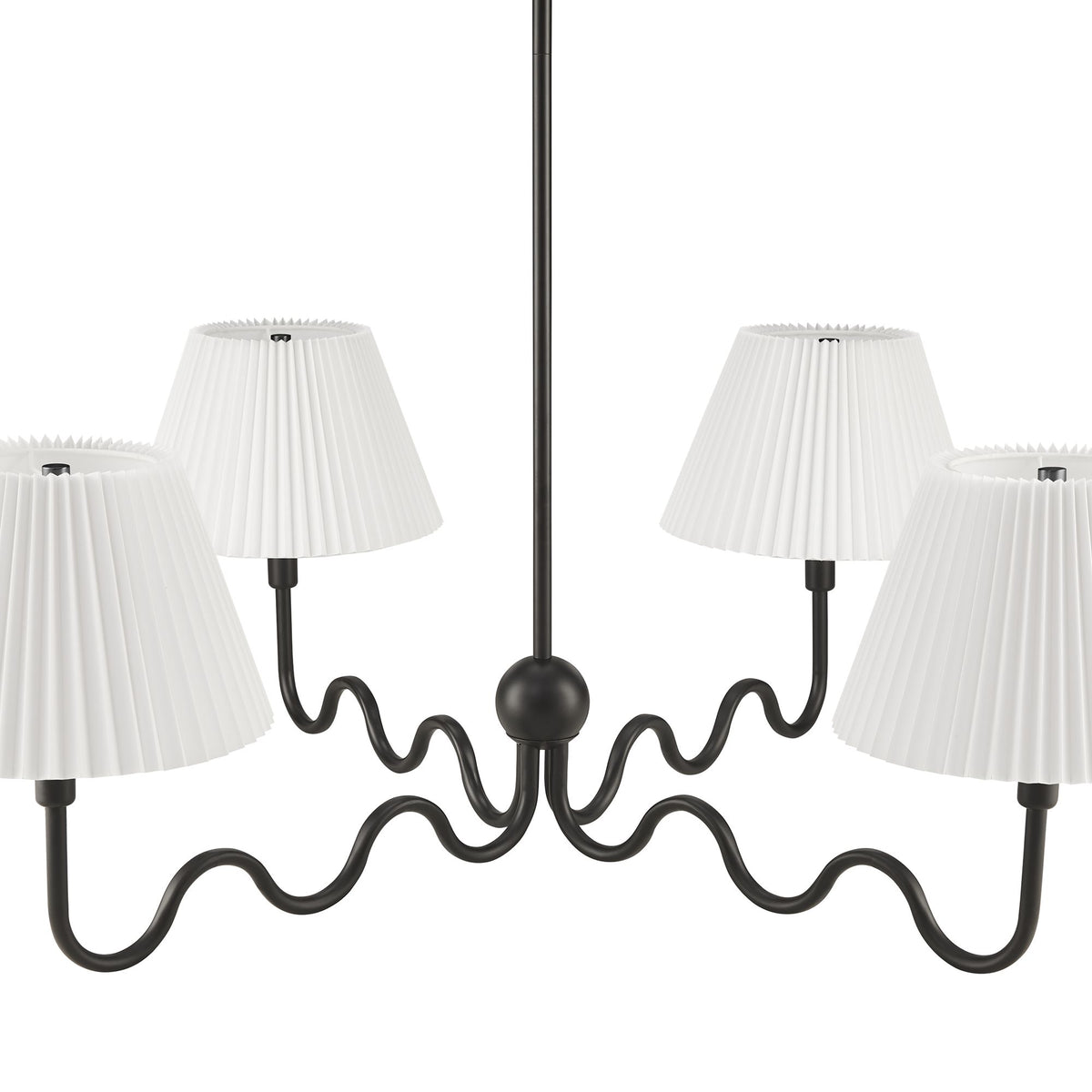 Wave Squiggle 4-Arm Pendant Light - Black