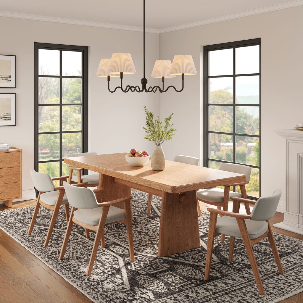 Wave Squiggle 4-Arm Pendant Light - Black