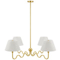 Wave Squiggle 4-Arm Pendant Light - Brass