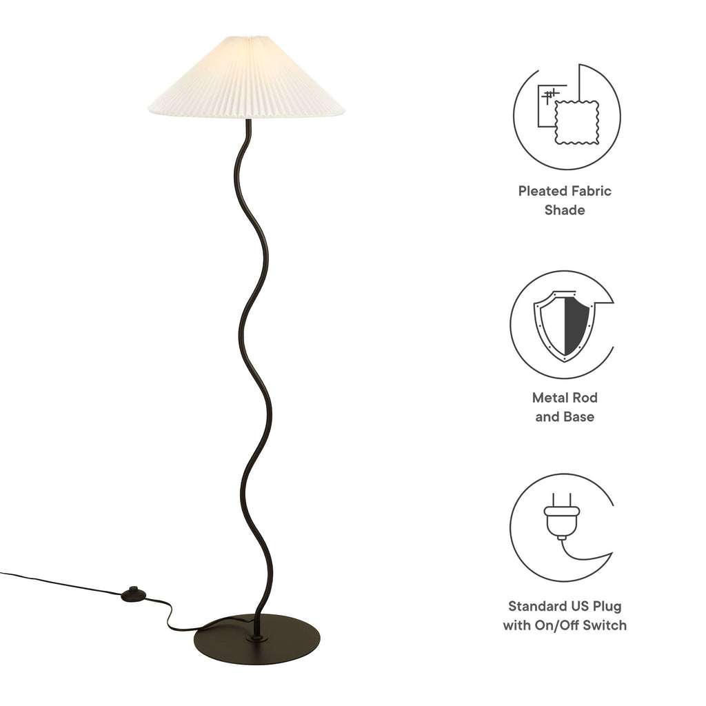 Wave Squiggle Floor Lamp - Black
