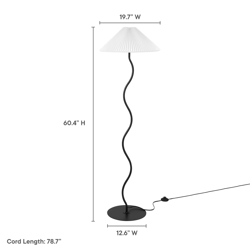 Wave Squiggle Floor Lamp - Black