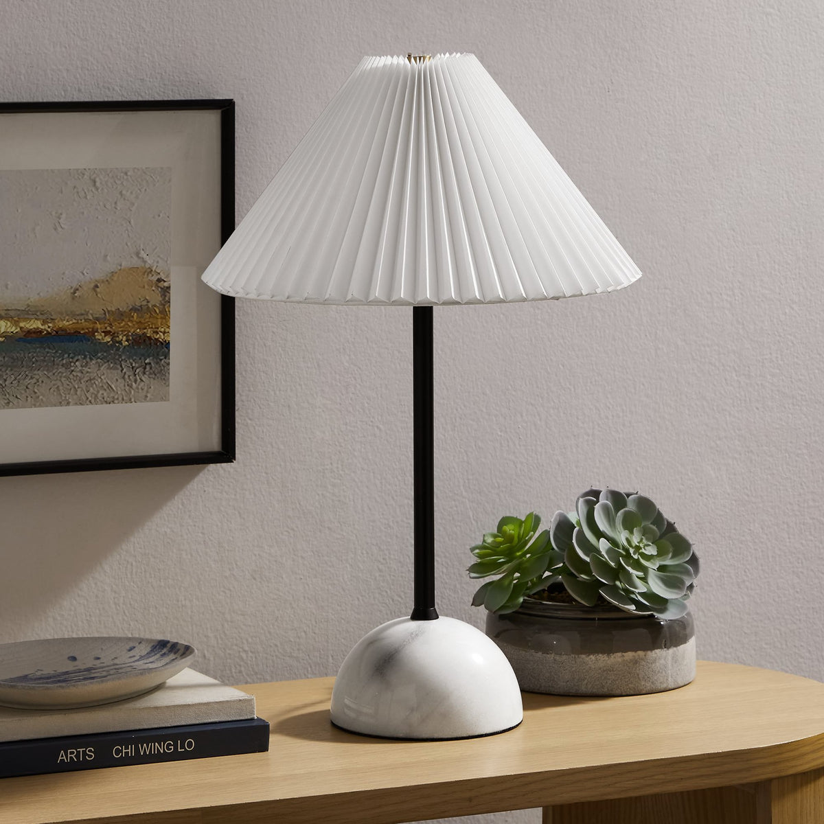 Illusion Marble Dome Table Lamp - Black