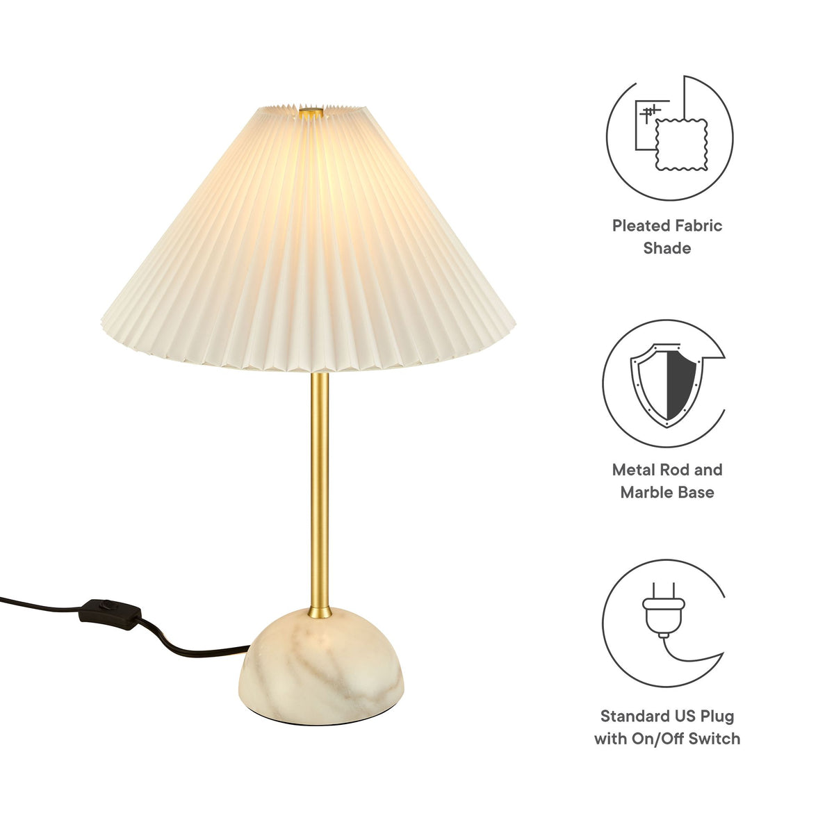 Illusion Marble Dome Table Lamp - Brass