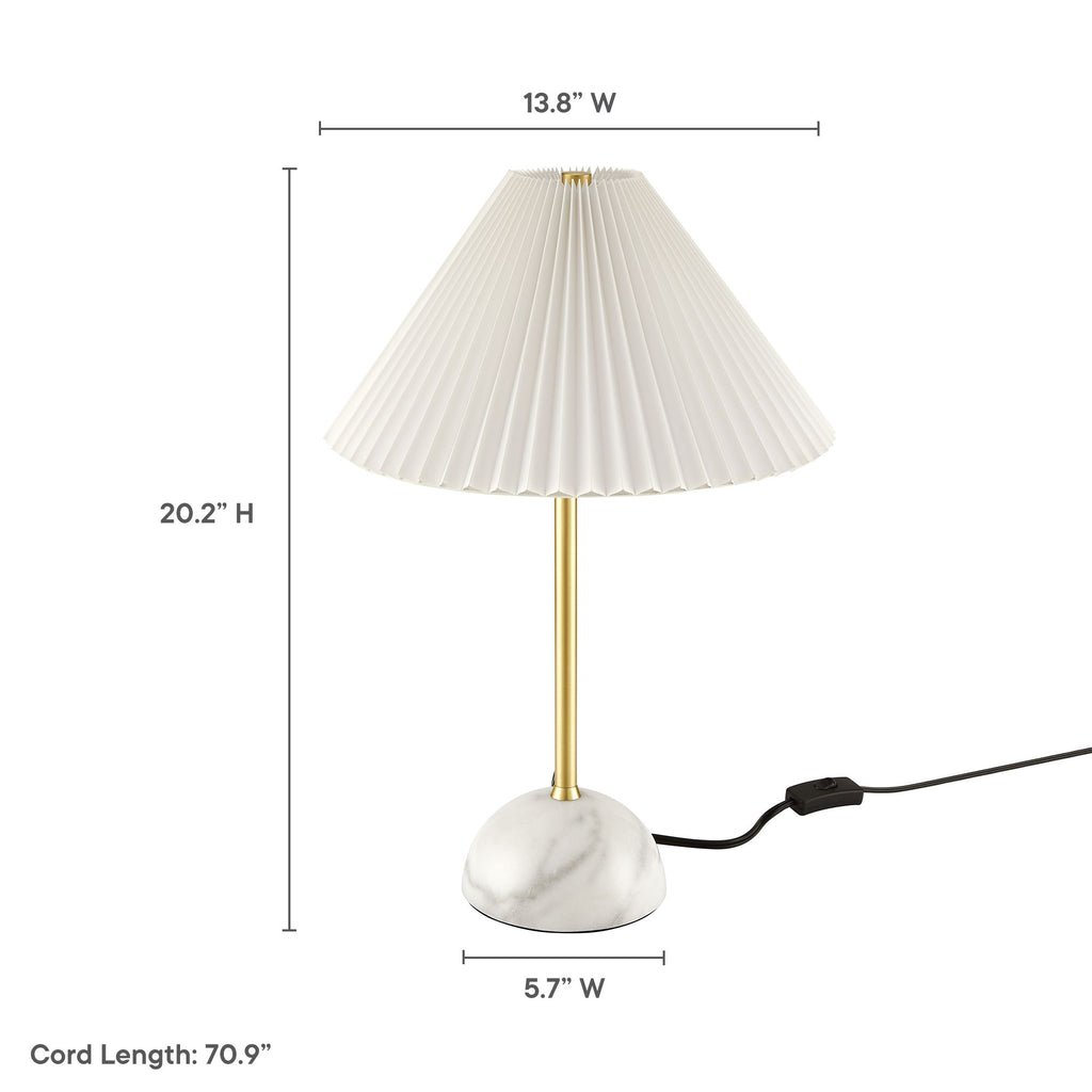 Illusion Marble Dome Table Lamp - Brass