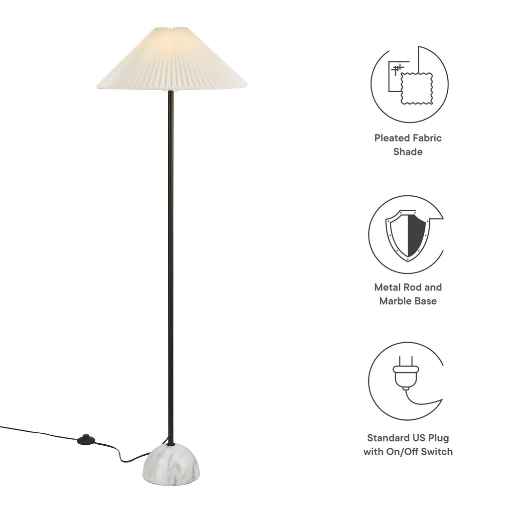 Illusion Marble Dome Floor Lamp - Black