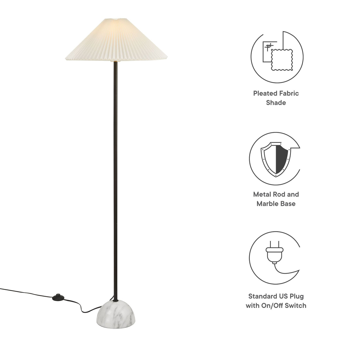 Illusion Marble Dome Floor Lamp - Black