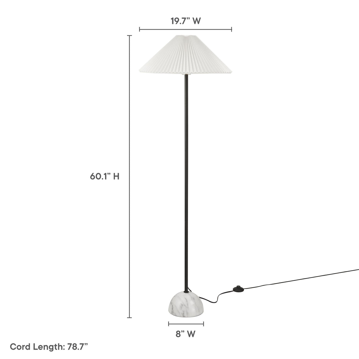 Illusion Marble Dome Floor Lamp - Black