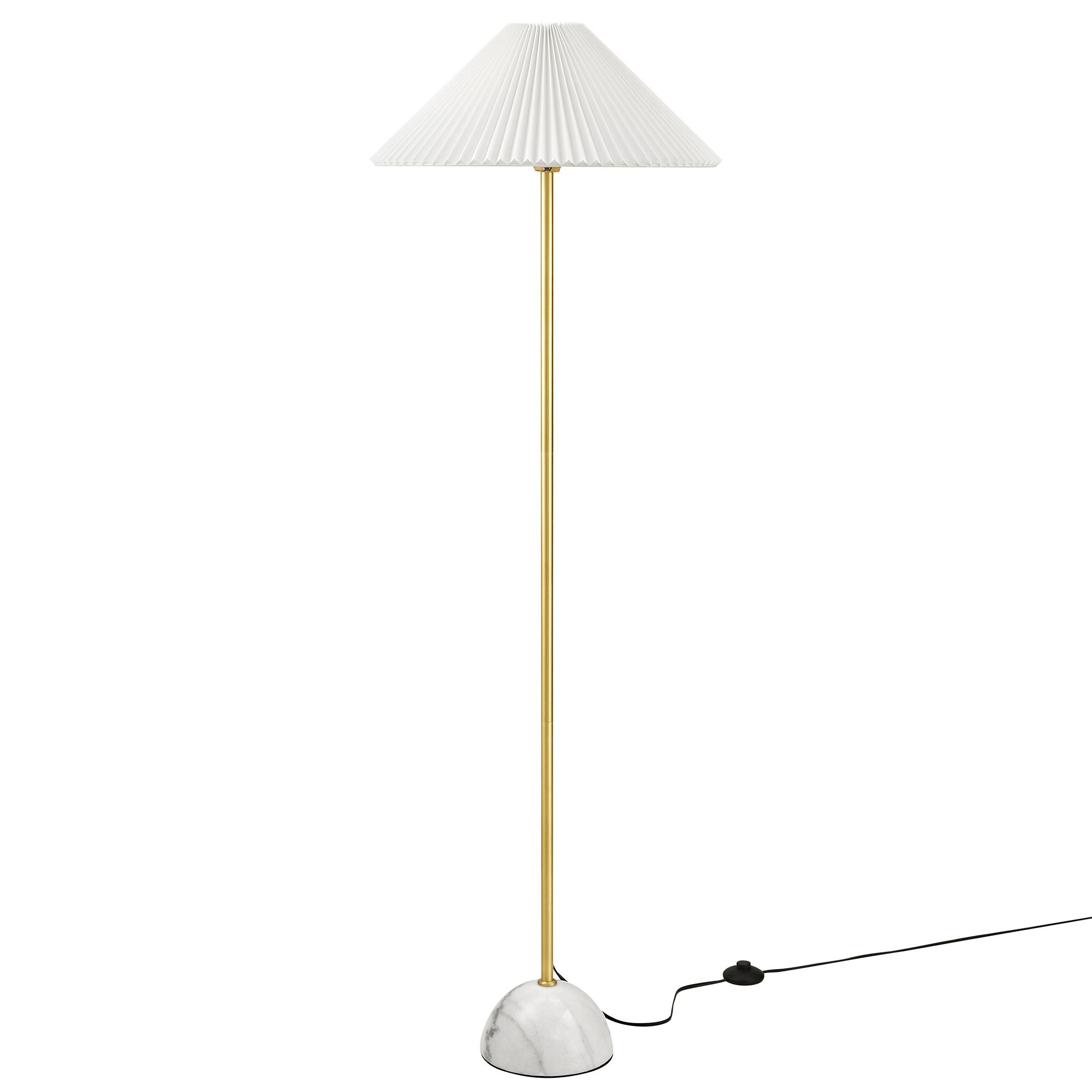 Illusion Marble Dome Floor Lamp - Brass