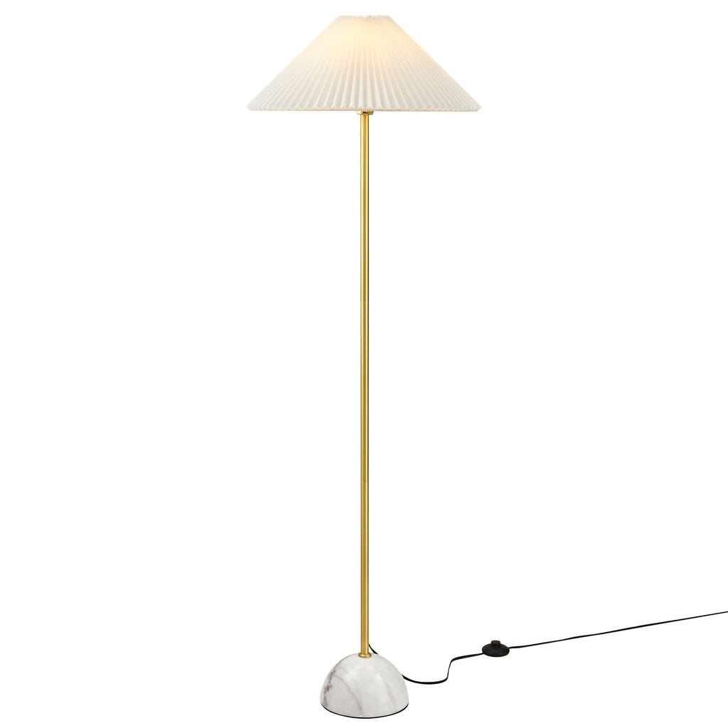 Illusion Marble Dome Floor Lamp - Brass